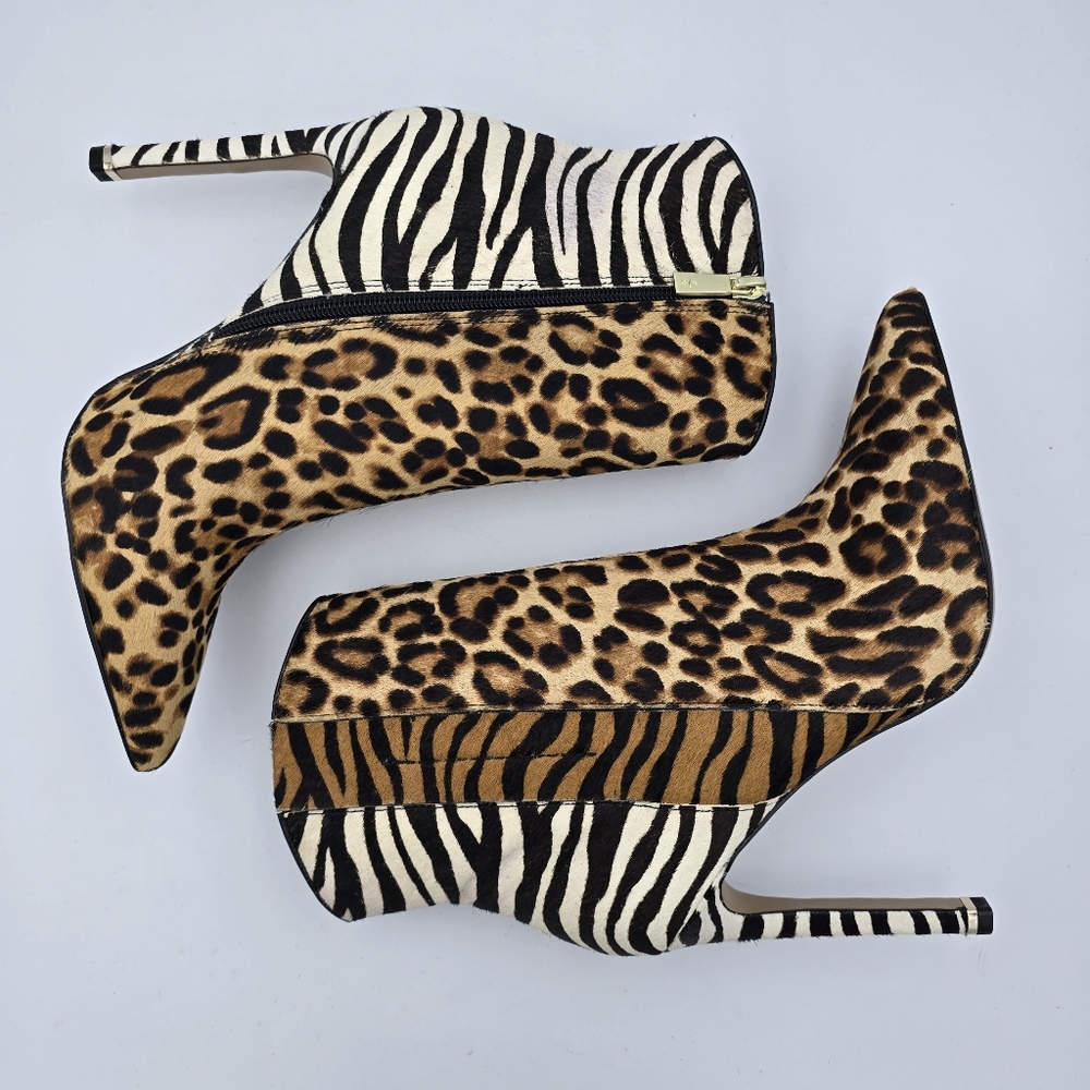NWOT Kenneth Cole NY Riley 110 Western Ponty-Toe Heeled Animal Print Booties, 8M - Picture 13 of 16